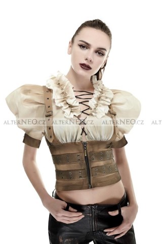 White Puff Sleeves Steampunk Shirt