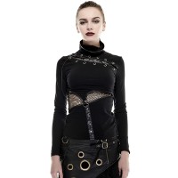 Steampunk / Gothic turtleneck with lacing and leather