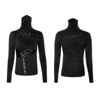 Steampunk / Gothic turtleneck with lacing and leather