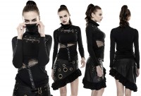 Steampunk / Gothic turtleneck with lacing and leather